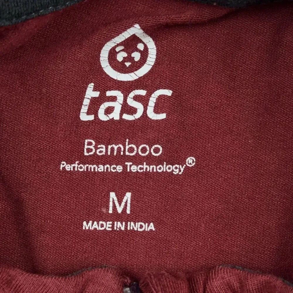 Tasc Pullover Shirt Mens Sz M Red Carrollton 1/4 Zip Bamboo Performance Athletic